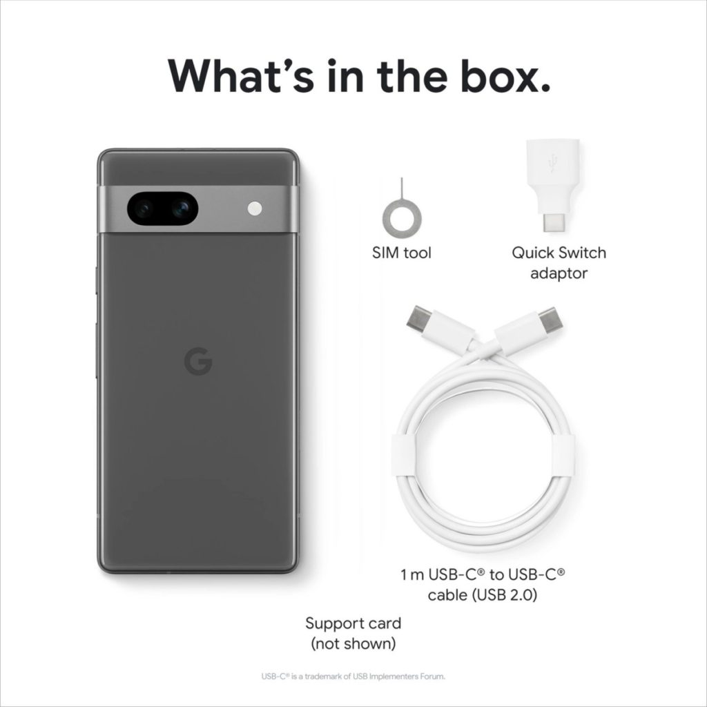 Google Pixel 7a box contents