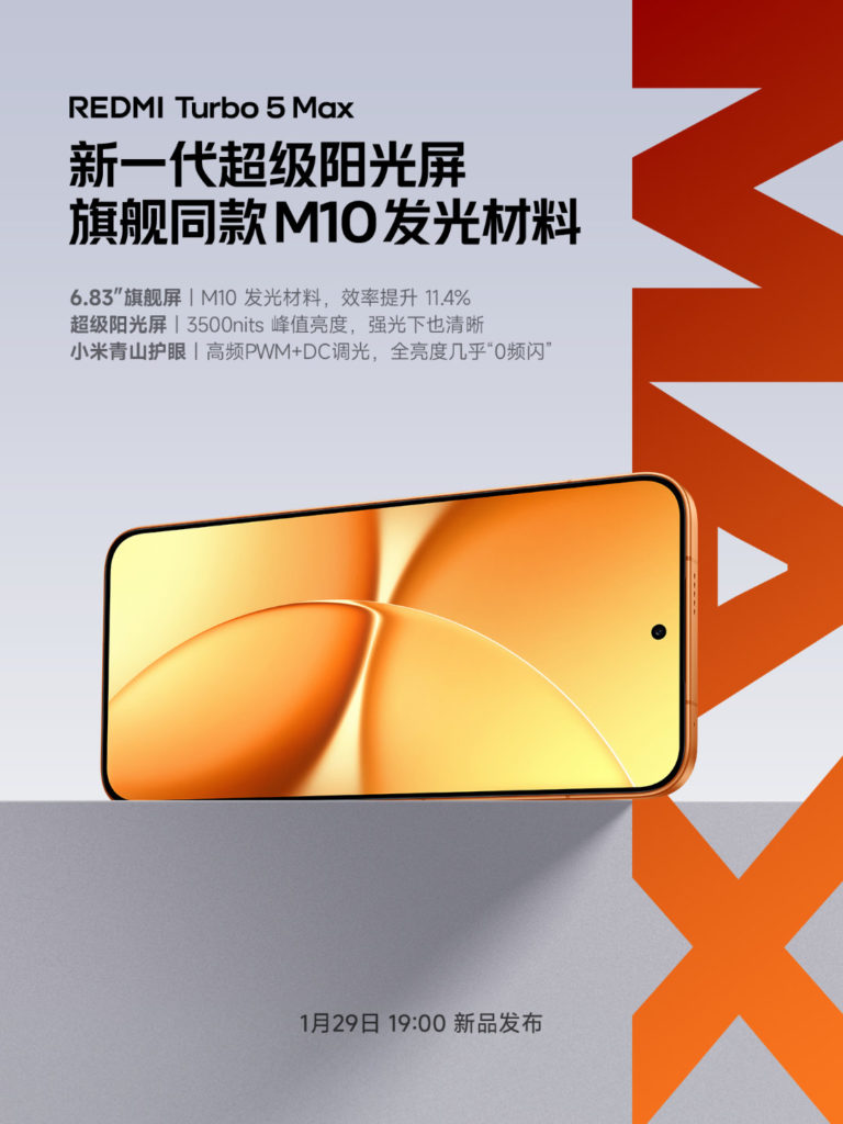 Redmi Turbo5 Max display