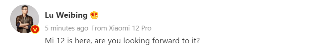 Xiaomi 12 Pro name confirmed