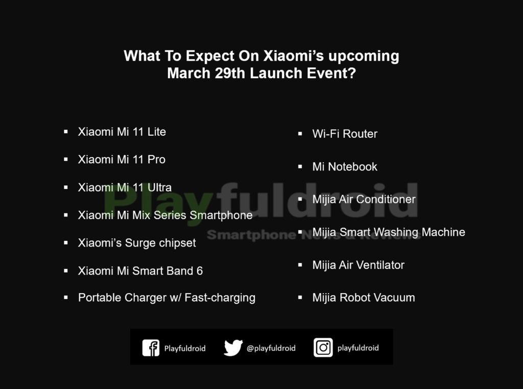 Xiaomi March 29 Mega Launch Event